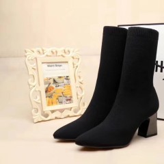 Booties wholesale Pointed Toe Knitting Spandex Sock Ankle Women's boots