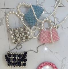 MZY Pearl Handmake Handbag Customized Colorful handbag Women's handbag production tote bags Girls Handbag Manufacturer
