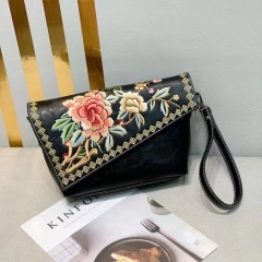 MZY Embroidery Bag Chinese Aesthetics Chinese Style PU Leather hand-held shoulder bag