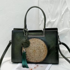 MZY Embroidery Bag Chinese Aesthetics Chinese Style PU cotton and linen hand-held shoulder bag