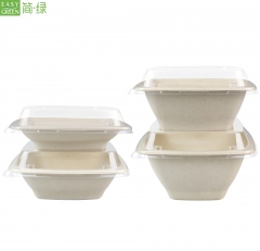 42oz Hot Food Disposable Biodegradable Bowls And Lids For Ramen/Noodles/Salad