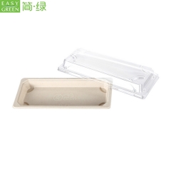 Biodegradable Sushi Food Trays With Lid Food Divided Container