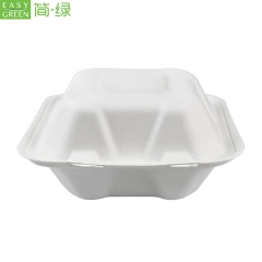 Biodegradable Bagasse Clamshell Hamburger Food Containers Box