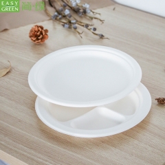 Disposable Biodegradable Bamboo Compartment Food Plates