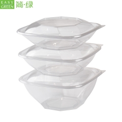 Fruit Salad Bowl PLA Plastic Disposable For Crystal Clear Recycling Packaging