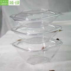 Fruit Salad Bowl PLA Plastic Disposable For Crystal Clear Recycling Packaging