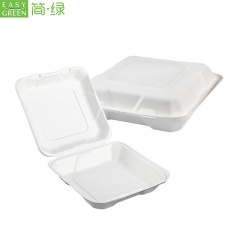 Bagasse Disposable Clamshell Lunch Box