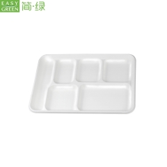 6-com Disposable Paper Pulp Takeaway Food Containers Compartment Tray