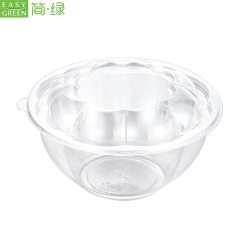 HS-03 Eco-Friendly Round Salad Bowl To Go For Safety PET Plastic