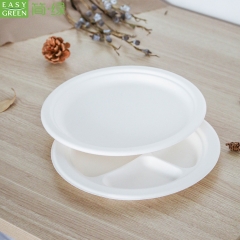 Bamboo Paper Sugarcane Dinner Plates Biodegradable