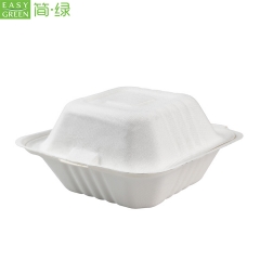 Biodegradable Bagasse Clamshell Hamburger Food Containers Box