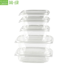 PLA Plastic Clamshell Salad Box For Bio-degradable Fruit Container