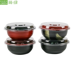 Disposable Plastic Microwave Safe Soup Bowl PP 1000ml With Lid