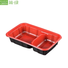 Plastic Disposable Compartment Lunch Box Container Made For Microwave Material