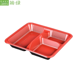 PP Disposable 3-Compartment Food Container For Food