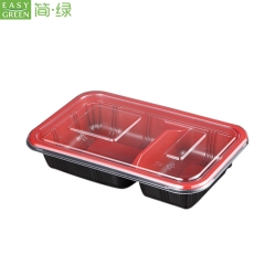 Plastic Disposable Compartment Lunch Box Container Made For Microwave Material