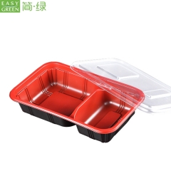 Plastic Disposable Compartment Lunch Box Container Made For Microwave Material