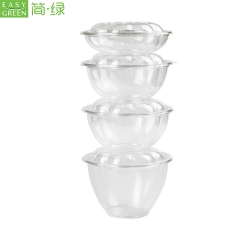 HS-04 Eco friendly Recycle Clear Plastic Salad Bow With Lid