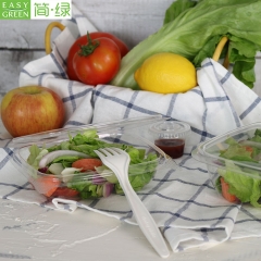 PLA Plastic Clamshell Salad Box For Bio-degradable Fruit Container