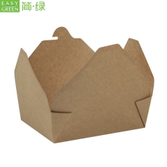 Pk-49 Packaging Kraft Paper Lunch Box For Disposable Food Take Away