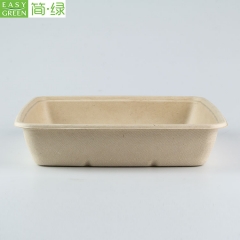 1000ml biodegradable Disposable Sugarcane Bamboo pulp Bento Box