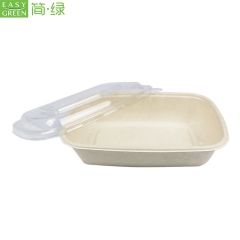 1000ml Eco Friendly Paper Disposable Bento Box For Narutral Pulp Biodegradable Lunch Box