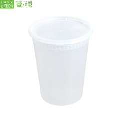 QH-088 Oz Clear Plastic Round PP Deli Container Soup Box With Ldpe Lid