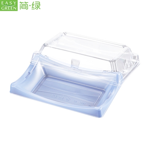 BF-20 Plastic Food Container Sushi Pack Tray For Clear Blue Rectangle Shape