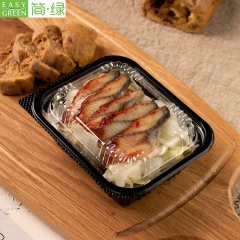 J-8505 Black Disposable Sushi Bento Box With Lid