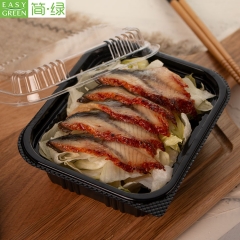 J-8505 Black Disposable Sushi Bento Box With Lid