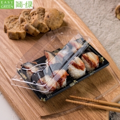 HP-09 Custom Black PS Plastic Sushi Trays With Lid