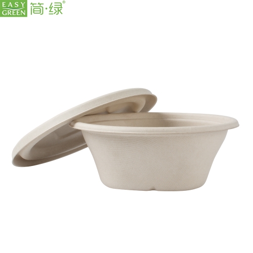 Disposable Biodegradable Restaurant-Grade 26 Oz Microwave Compostable Wheatstraw Paper Ice Cream Chili or Soup Bowl