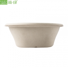 Disposable Biodegradable Restaurant-Grade 26 Oz Microwave Compostable Wheatstraw Paper Ice Cream Chili or Soup Bowl