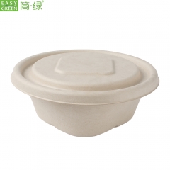 Disposable Biodegradable Restaurant-Grade 26 Oz Microwave Compostable Wheatstraw Paper Ice Cream Chili or Soup Bowl