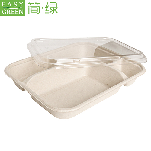 Biodegradable Bagasse Plates Sugarcane Dinner Plates Disposable Paper Plates with 4 Compartments