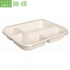 Biodegradable Bagasse Plates Sugarcane Dinner Plates Disposable Paper Plates with 4 Compartments