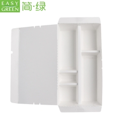 EASY GREEN Disposable Lunch Box White Paper Food Packaging with 5 Compartment