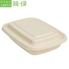 Easy Green disposable rectangle biodegradable salad noodle lunch food storage container with paper lids