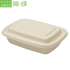 Easy Green disposable rectangle biodegradable salad noodle lunch food storage container with paper lids