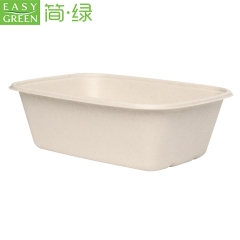 EASY GREEN Disposable Biodegradable Bagasse Tableware Rectangular Pulp Molded Food Packaging Container