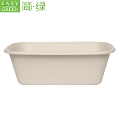 EASY GREEN Disposable Biodegradable Bagasse Tableware Rectangular Pulp Molded Food Packaging Container