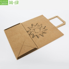 Easy Green Wholesale custom Logo printed brown kraft paper shopping bags