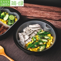 Easy Green 2 Divided Disposable Soup Noodle PP Bowl With Removable Food Tray