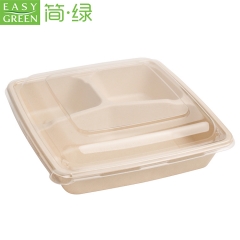 Easy Green Hot Sales Disposable Biodegradable Bagasse Lunch Trays With Lid