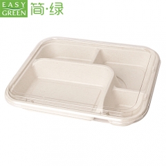 CJ305 Biodegradable Bagasse Plates Sugarcane Dinner Plates Disposable Paper Plates with 4 Compartments