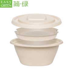 Easy Green Sugarcane Bagasse Pulp Disposable Lunch Box Biodegradable Food Packaging