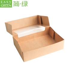 Пользовательская печать логотипа одноразовая пищевая бумажная упаковка пищевая упаковка на вынос коробка из крафт-бумаги