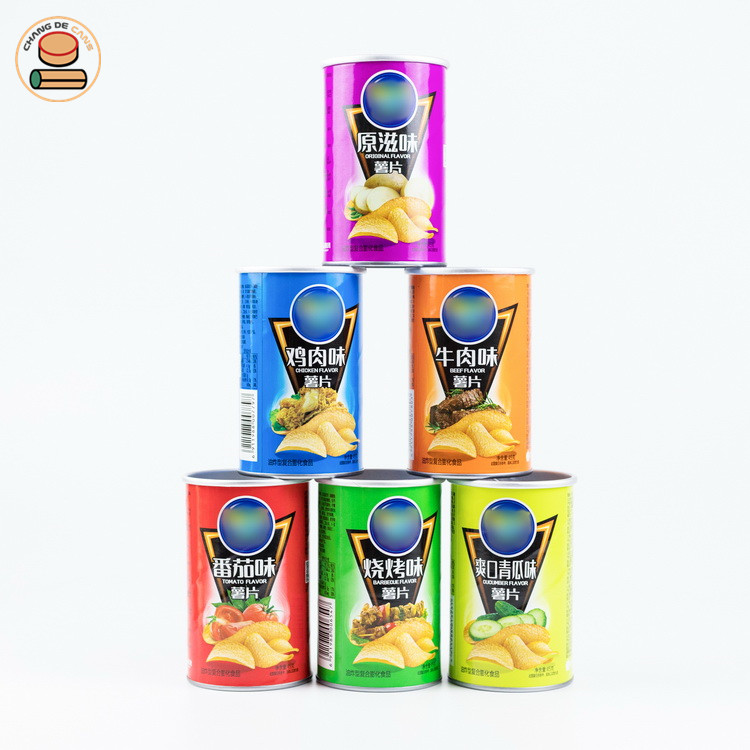 Round food custom printed paper can packing potato chips paper tube