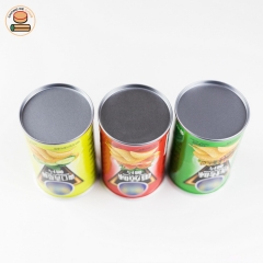 Round food custom printed paper can packing potato chips paper tube food grade aluminum foil lining