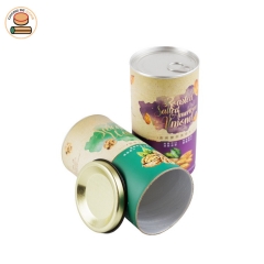 Food-grade paper can Custom design paper tube packing for nuts with aluminium pull ring lid